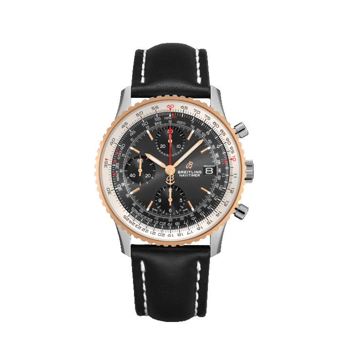 Breitling Navitimer Chronograph 41MM black dial with stainless steel & 18K rose gold case
