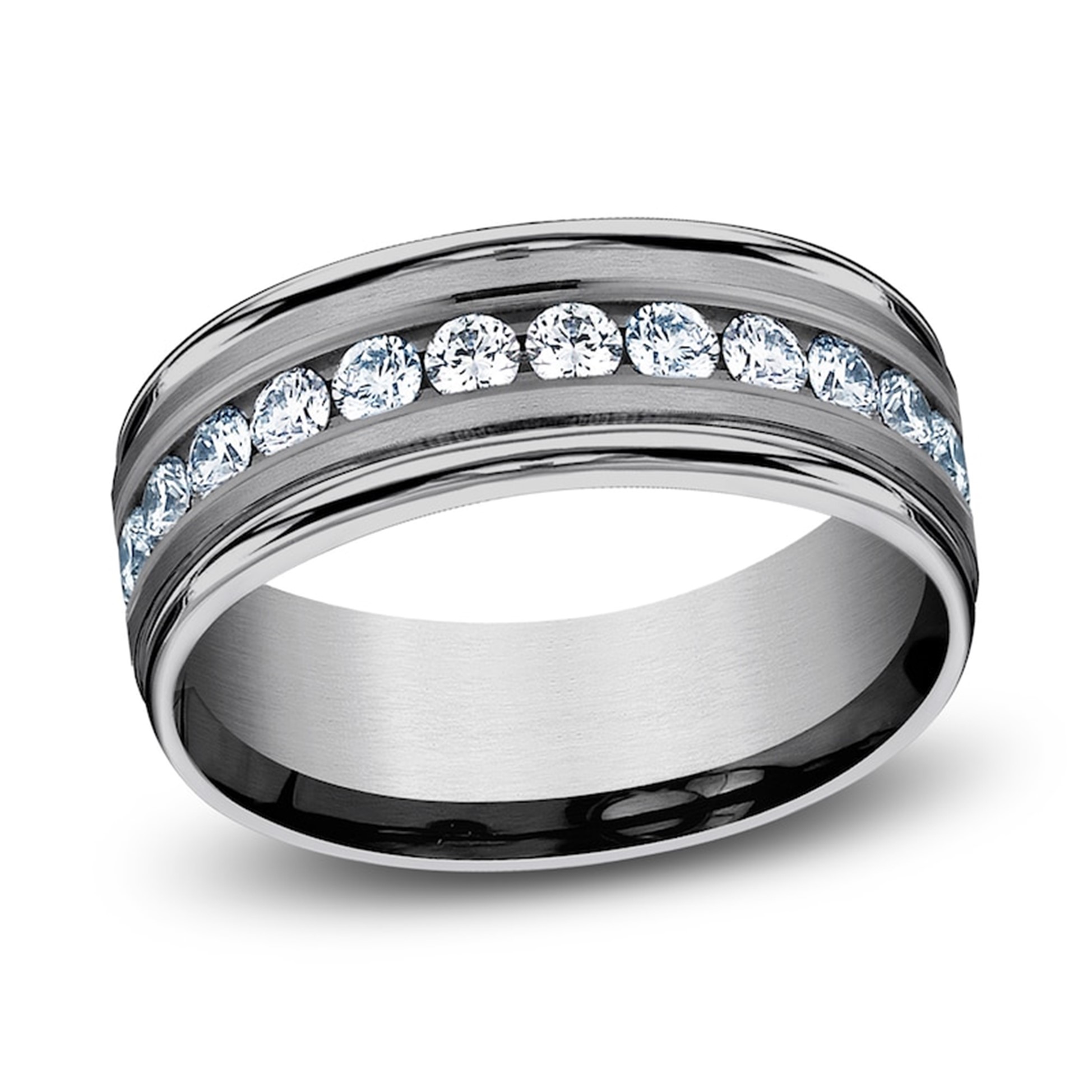 Image of men's tantalum diamond band.