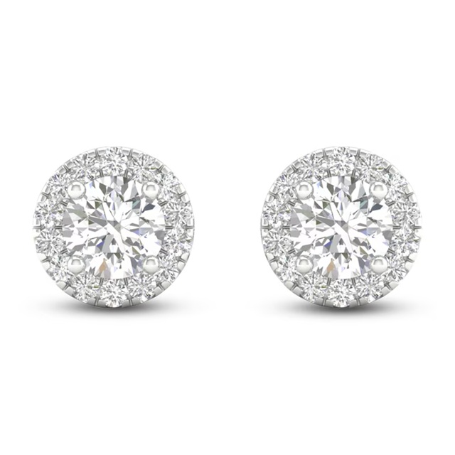 Lab-Grown Diamond Halo Earrings 1-1/2 ct tw 14K White Gold
