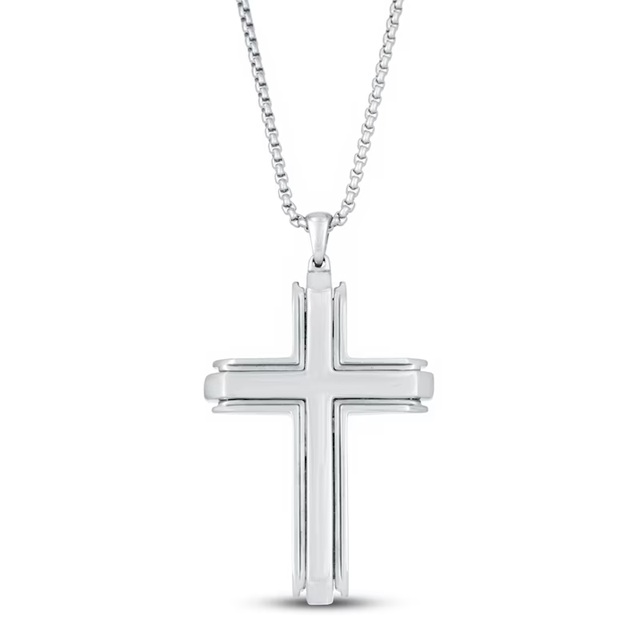 Cross Necklace Ion-Plated Stainless Steel 24"