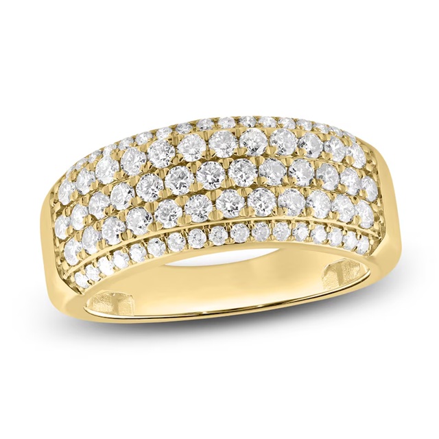 Men's Lab-Grown Diamond Five-Row Wedding Band 1-1/2 ct tw 10K Yellow Gold