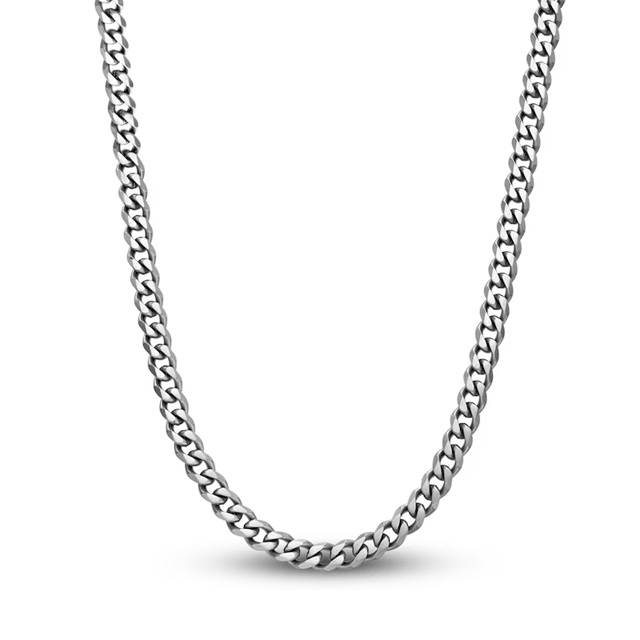 Men's Solid Curb Chain Necklace Stainless Steel 8mm 20"