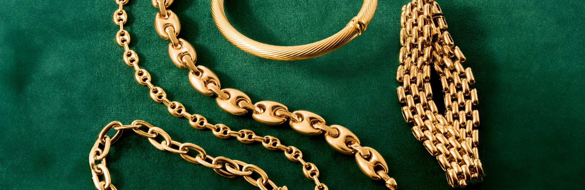 Italia D'Oro 14K yellow gold Italian gold chain necklace and bangle bracelet