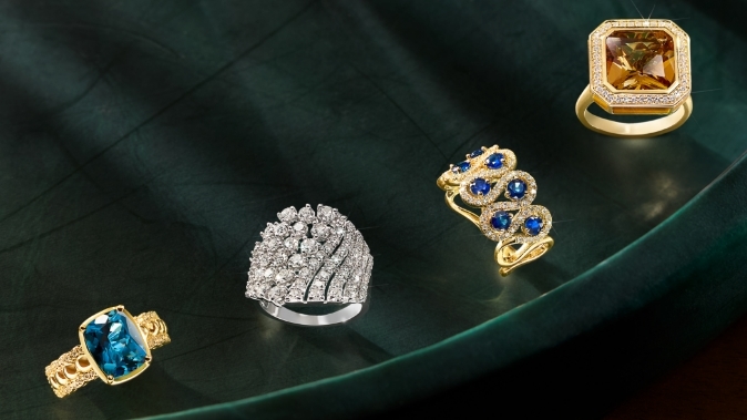 Image of an assortment of statement rings.