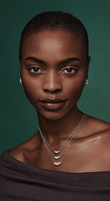 Model wearing new Lab-created diamond jewelry from Jared