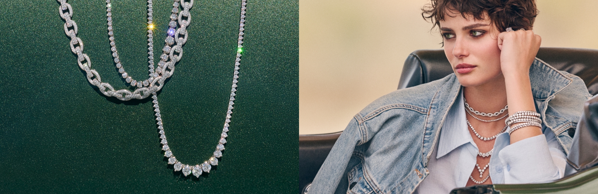 Love Highway featured diamond tennis bracelets, diamond tennis necklaces, diamond earrings and more.