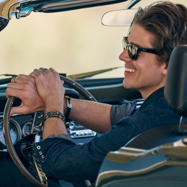 Men's jewelry in gold, alternative metals, and black diamonds.