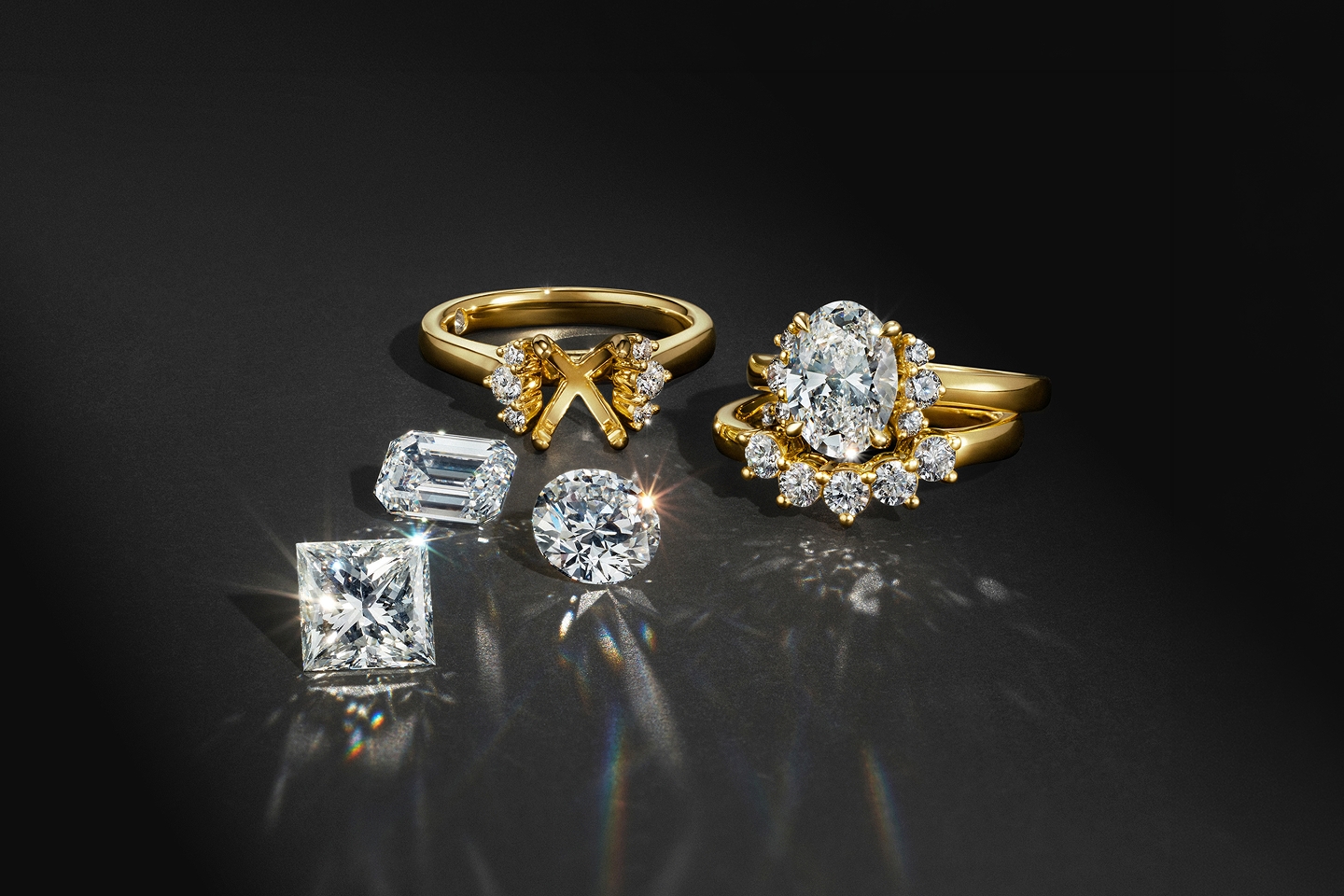 Learn more about and shop the Storied Diamond Desert Sands of Eternity collection