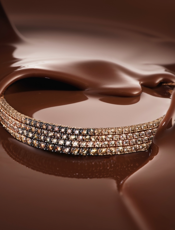 Le Vian Chocolate Ombre collection, featuring shades of brown diamonds
