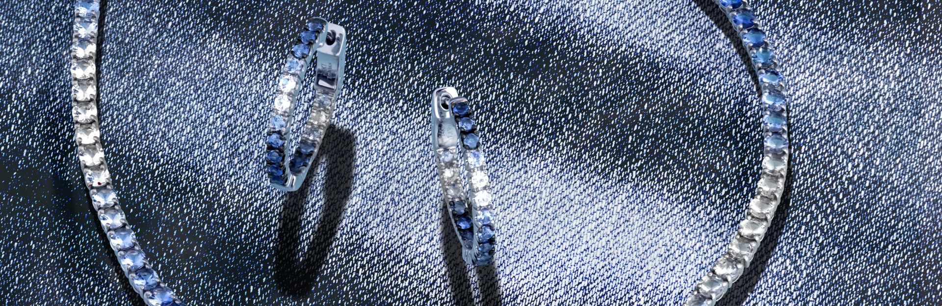 Le Vian Denim Ombre jewelry featuring shades of blue sapphires, available at Jared Jewelers.