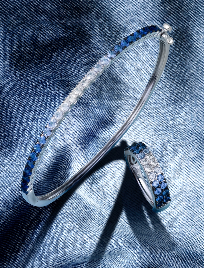Le Vian Denim Ombre featuring shades of blue gemstones