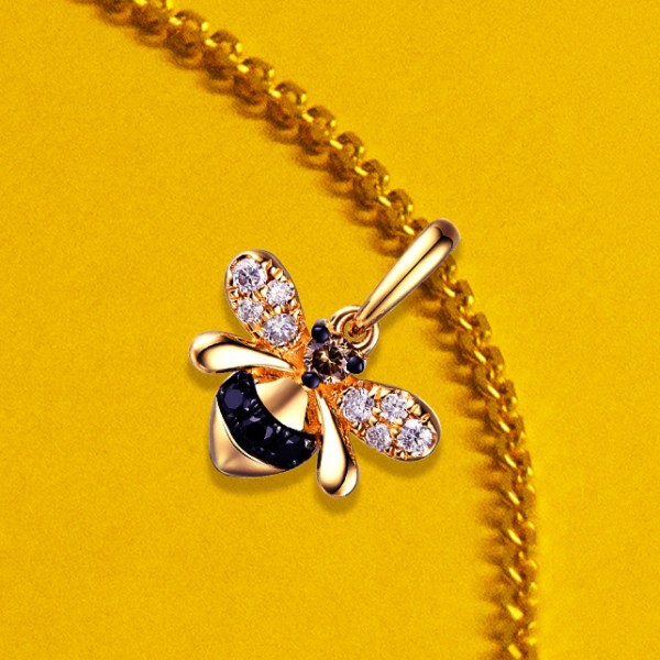Le Vian 14K Honey gold bee pendant with chocolate and black diamonds on sale for $770.00