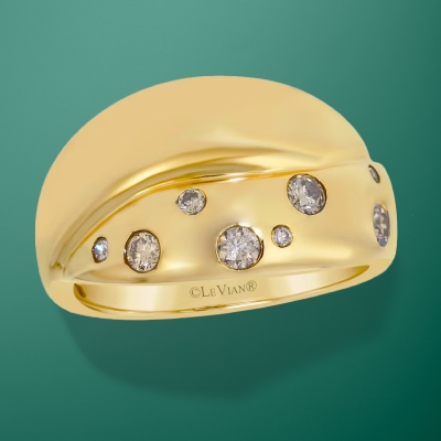 Le Vian Superbuy Tramonto D'Oro ring in 14K honey gold and 1/4ct tw chocolate diamonds