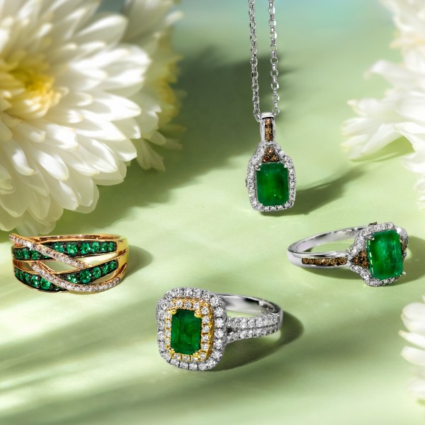Shop the featured Le Vian Costa Smeralda Emerald collection