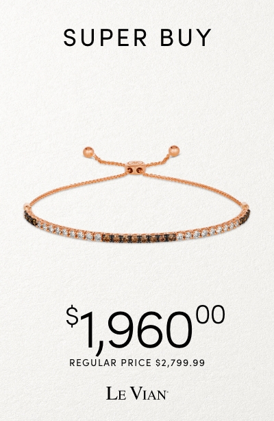 Le Vian Chocolate & Vanilla Diamond 14K rose gold bolo bracelet on sale for $1,960.00