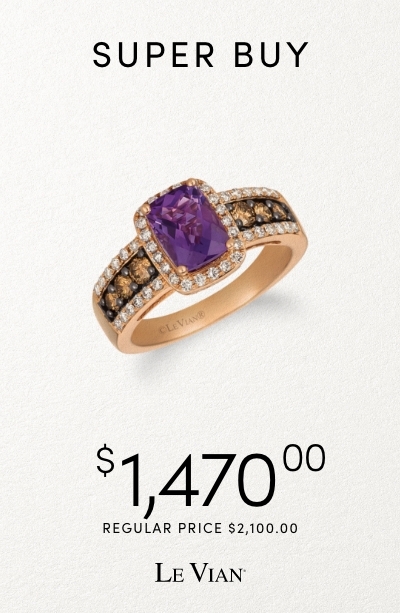 Le Vian amethyst, chocolate & vanilla diamond ring in 14K rose gold on sale for $1,470.00