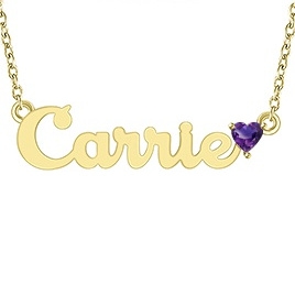 Personalized amethyst necklace