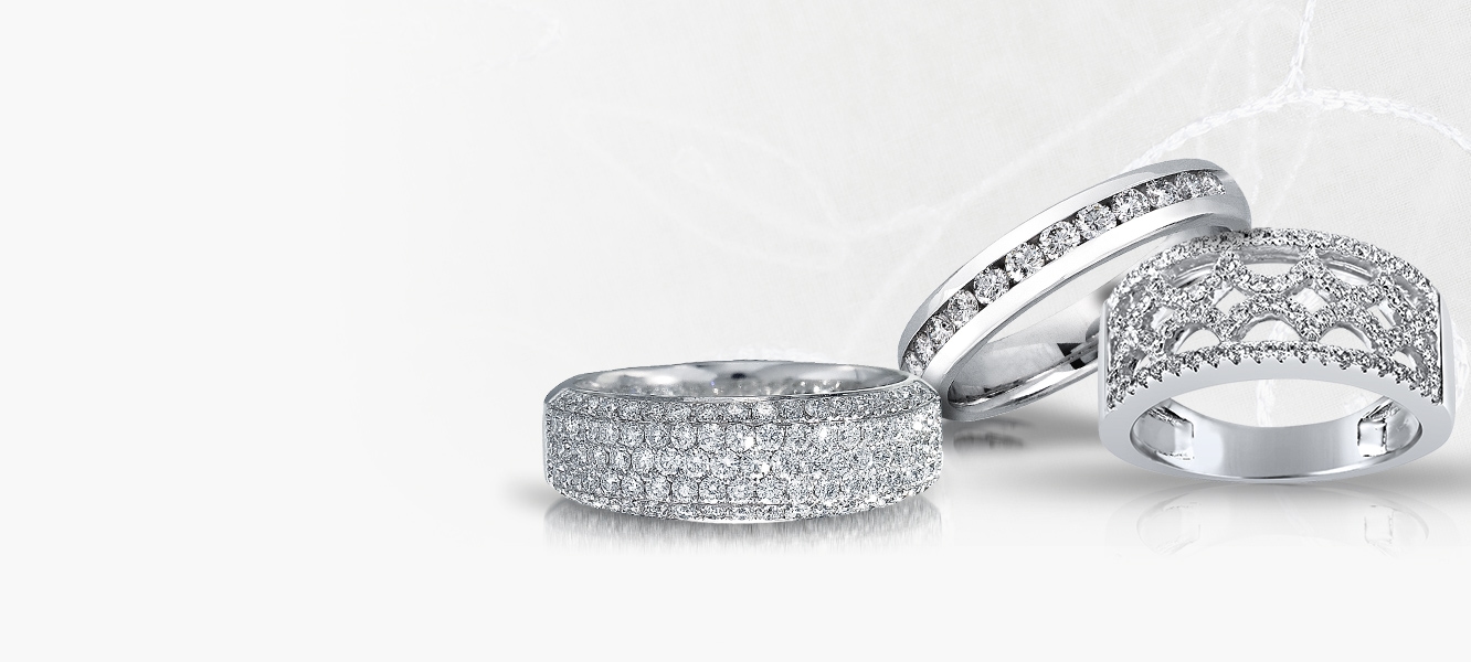 Tungsten Wedding Band, CZ Diamond Ring, Comfort Fit, Anniversary Ring|  RingMen Jewelry