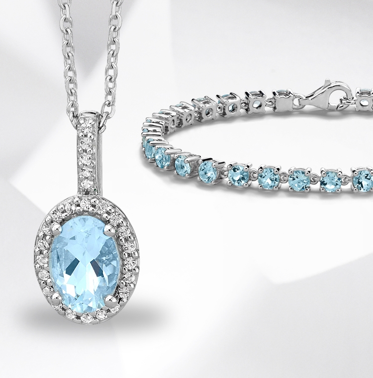 Diamond Necklace Set with Blue Stones for Party and Weddings  Aquamarine  American Diamond Necklace Set by Blingvine
