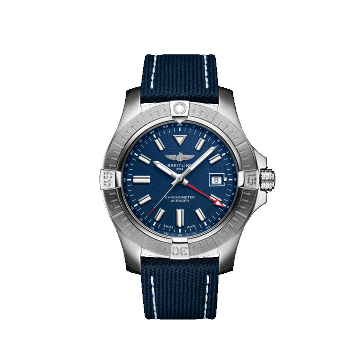 Breitling Avenger Automatic GMT 45MM watch with blue dial and blue strap