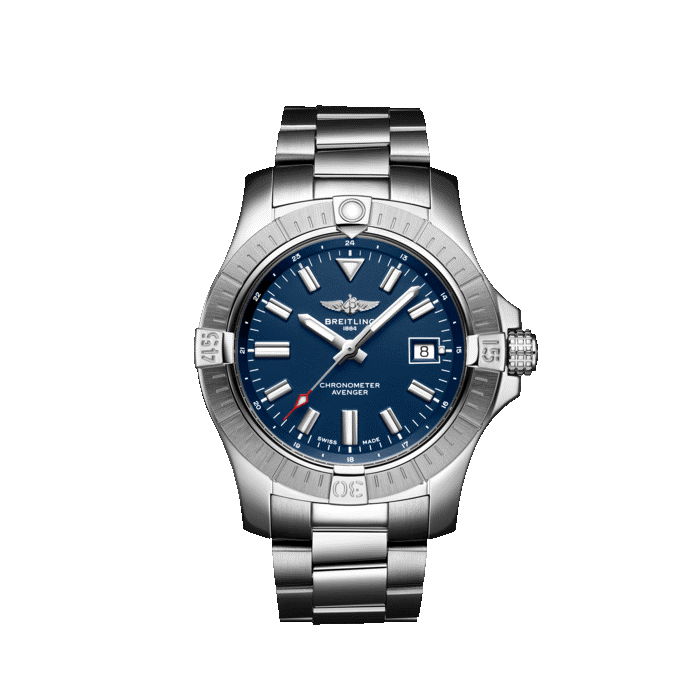 Breitling AVENGER AUTOMATIC 43 stainless steel watch with blue dial