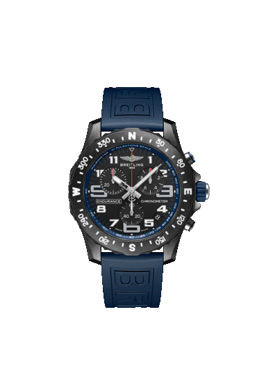 Breitline Men&#39;s  Endurance Pro watch with black dial and dark blue rubber strap.