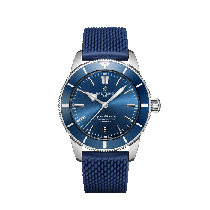 Breitling Superocean Heritage B20 Automatic 44MM with blue dial and blue rubber strap