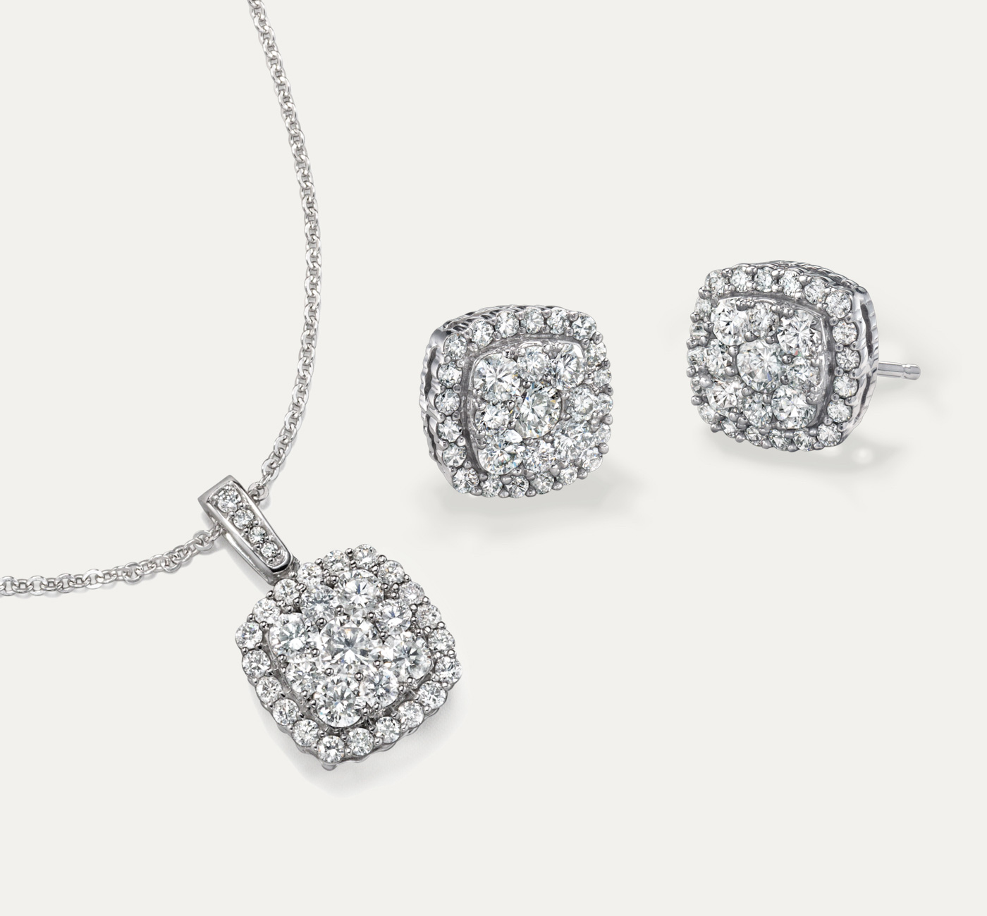 Gorgeous Jewelry Set Women Luxury Sapphire Silver Earrings Pendant
