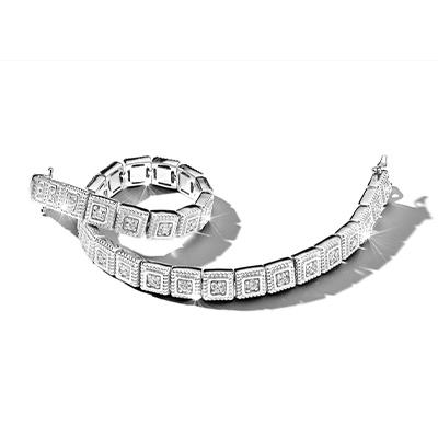 Image of a lab-created diamond bracelet.