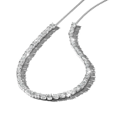 Image of a lab-created diamond necklace.