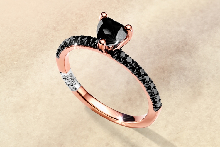 Black diamond engagement ring 
