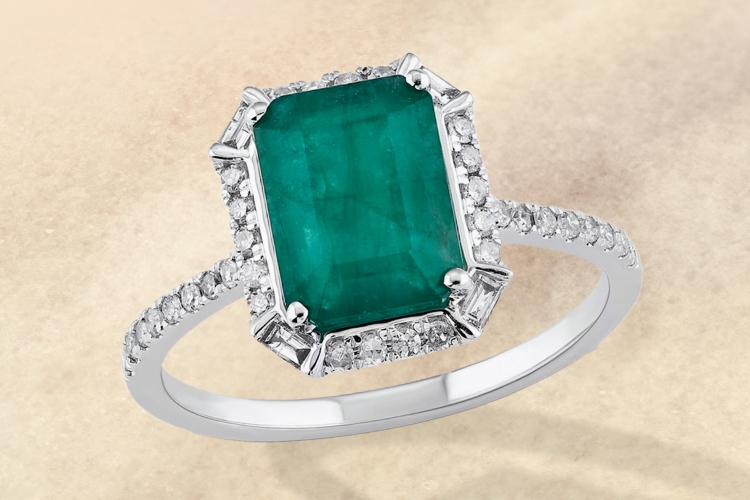 Gemstone center engagement ring trend