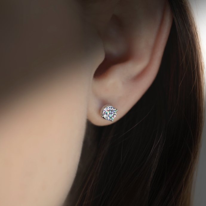 rose shaped diamond earrings