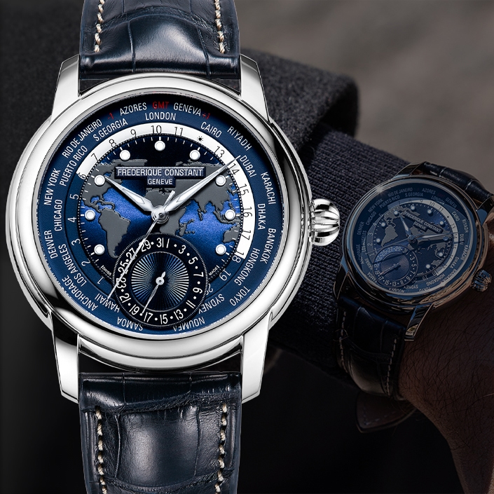 Shop Frederique Constant Worldtimer watches.