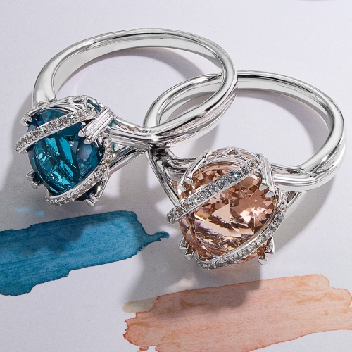 Image of two gemstone rings.