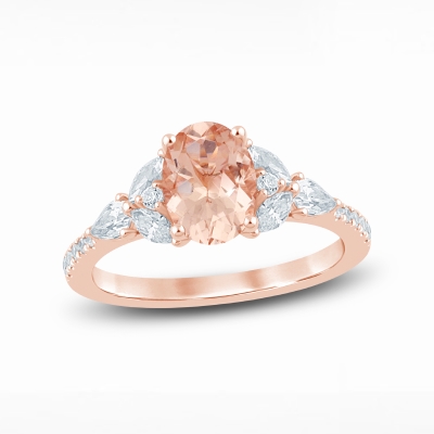 Image of a morganite gemstone engagement ring.
