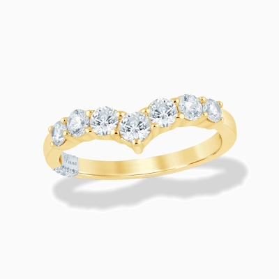 Image of a yellow gold diamond band.