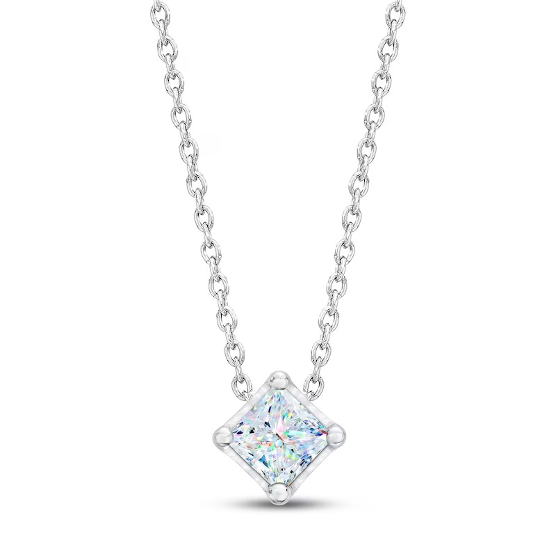 THE LEO First Light Diamond Solitaire Necklace 1/4 ct tw Princess 14K White Gold (I1/I) 