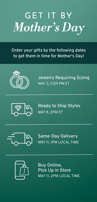 See important shipping Cut Off dates at Jared