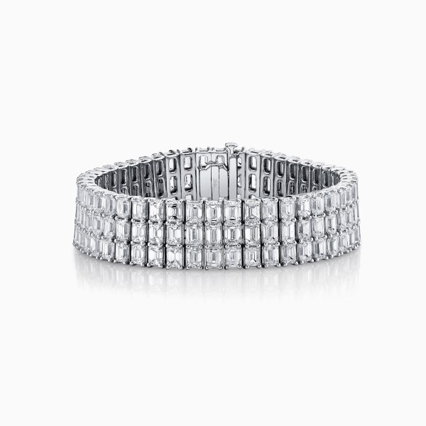 Shy Creation 3 row diamond tennis bracelet in 18K white gold