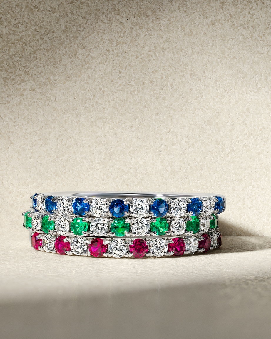 Gemstone stackable rings