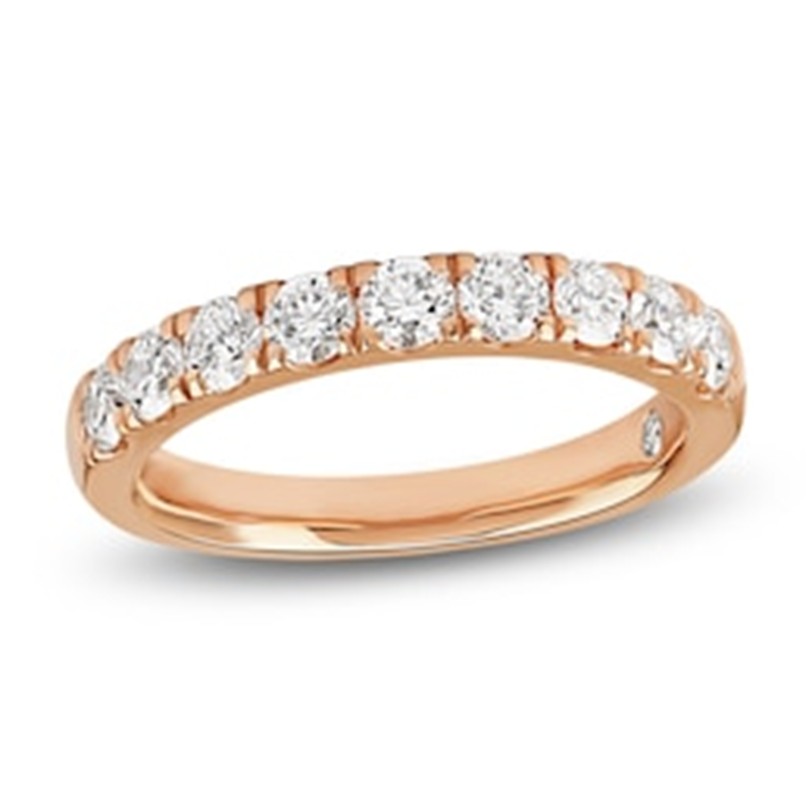rose gold diamond anniversary rings