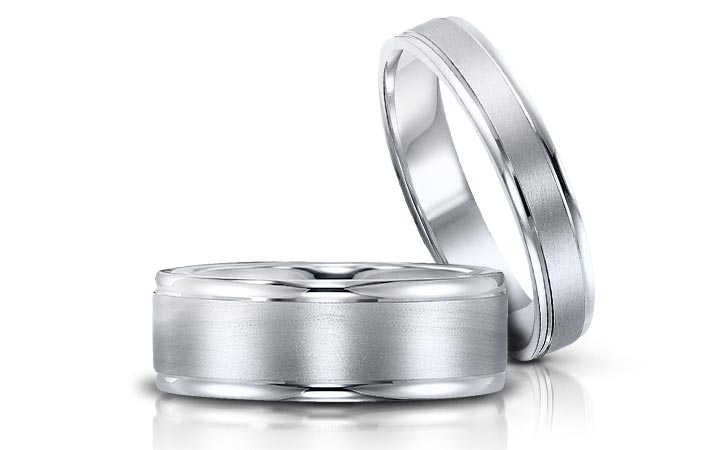 cheap white gold matching wedding bands