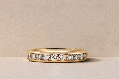 Channel set wedding bands