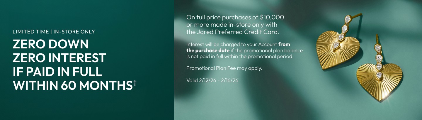 Limited Time in store only, zero down, zero interest if paid in full within 60 months