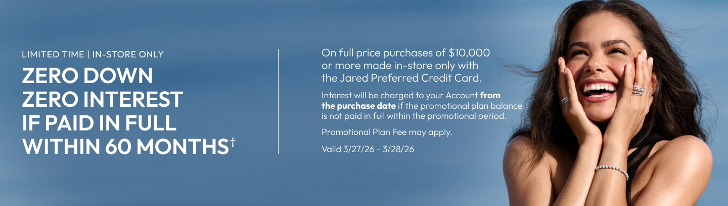 Limited time, in-store only | Zero down, zero interest if paid in full within 60 months on full price purchases of $10,000 or more. Exclusions Apply.