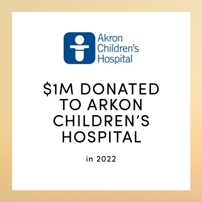$1M DONATED TO AKRON CHILDREN'S HOSPITAL in 2022