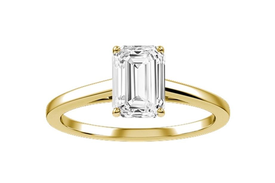 Shop solitaire emerald cut engagement rings at Jared