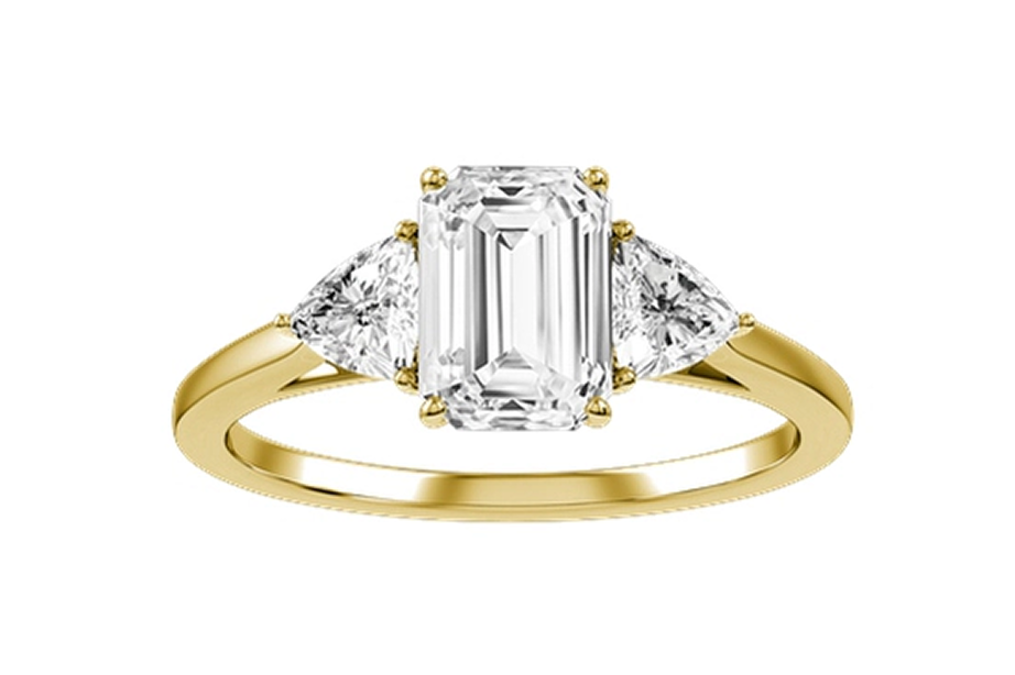 Shop 3stone emerald cut engagement rings