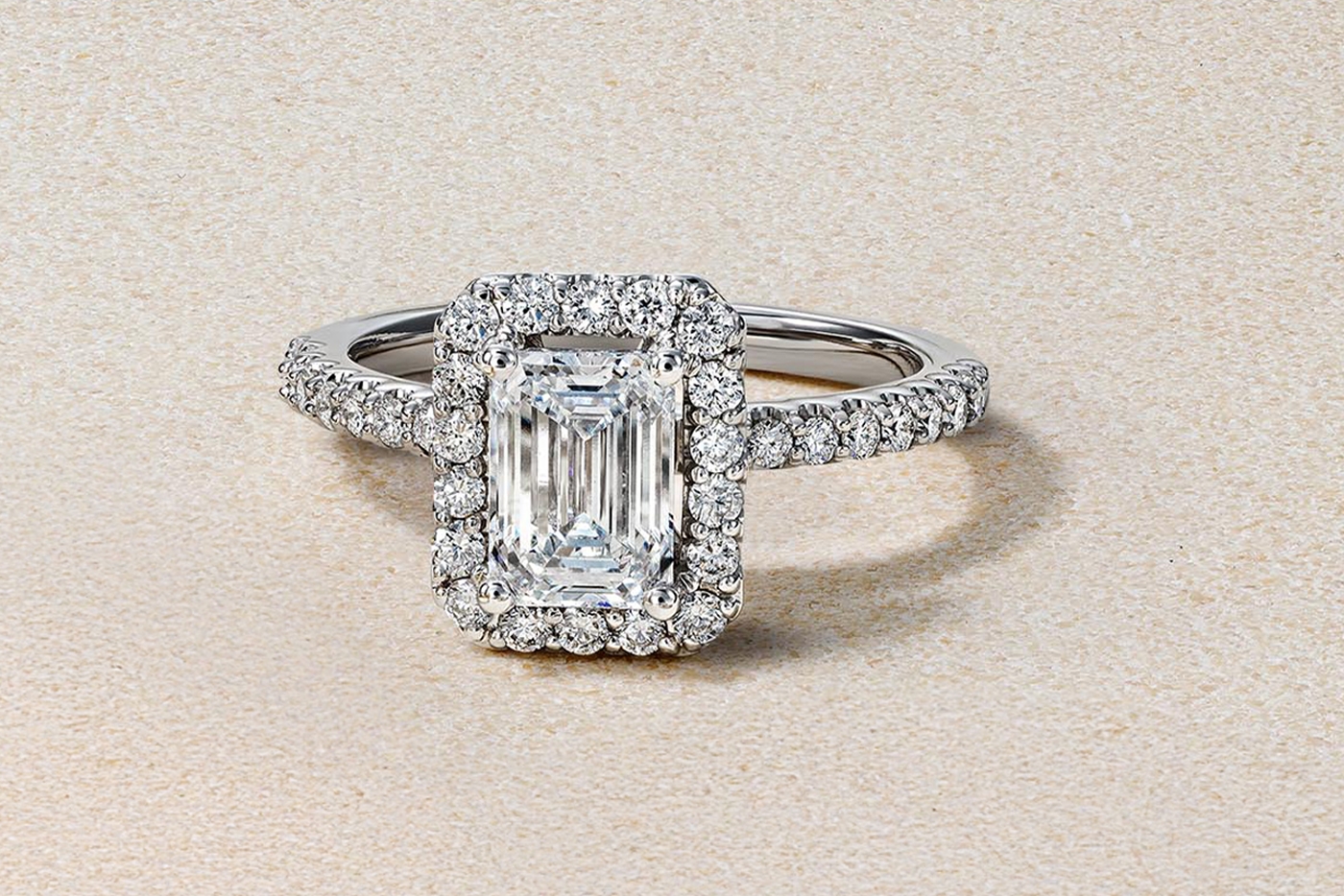 Emerald cut engagement ring
